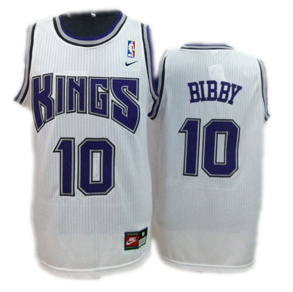 Men's  NBA Sacramento Kings #10 Mike Bibby Home White Jersey